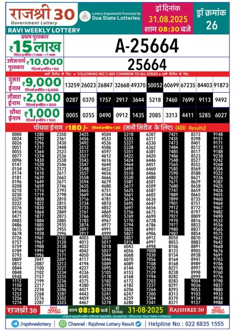 Everest Result Today Dear Lottery Chart