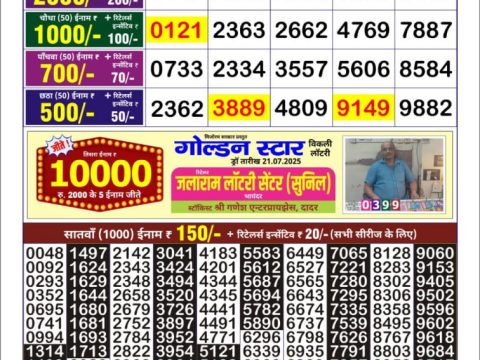 Everest Result Today Dear Lottery Chart