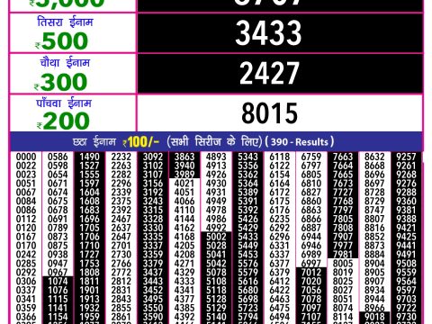 Everest Result Today Dear Lottery Chart