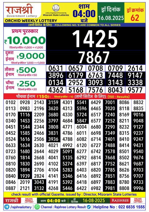 Everest Result Today Dear Lottery Chart