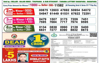 Dear Lottery 6pm Result 11.08.25