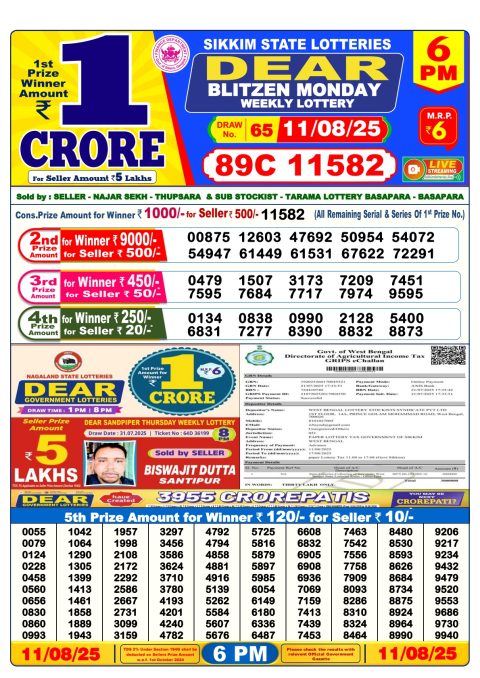 Everest Result Today Dear Lottery Chart