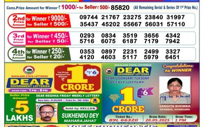 Dear Lottery 6pm Result 12.08.25