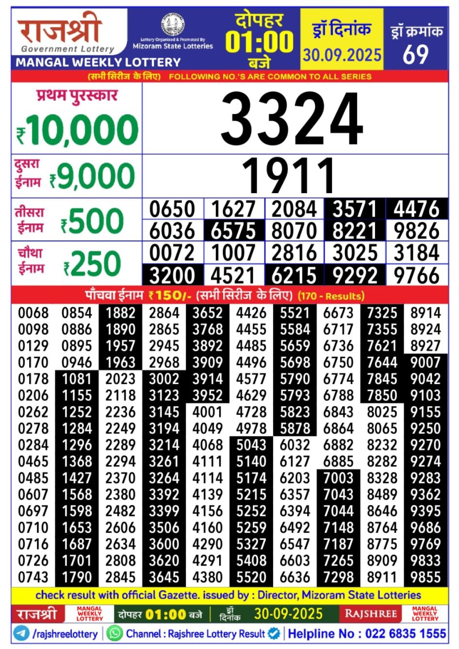 Everest Result Today Dear Lottery Chart