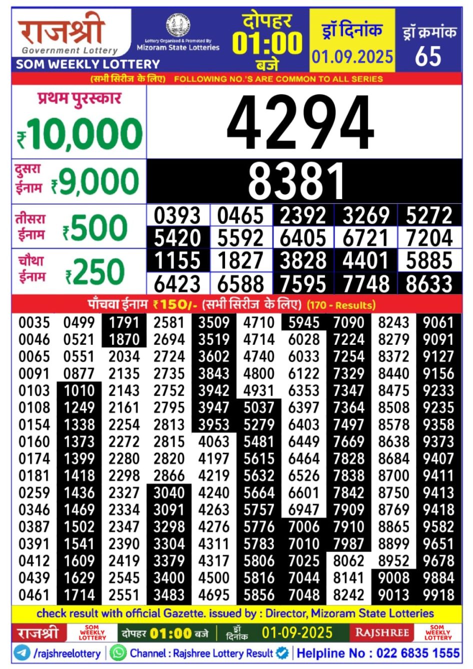 Everest Result Today Dear Lottery Chart