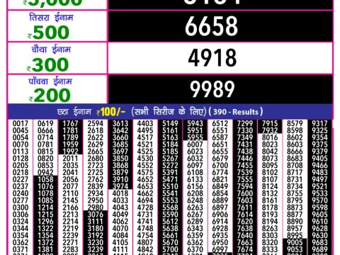 Everest Result Today Dear Lottery Chart