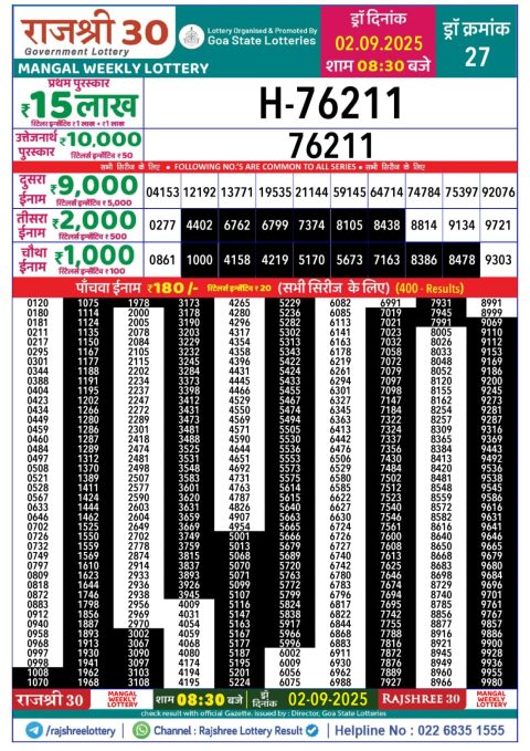 Everest Result Today Dear Lottery Chart
