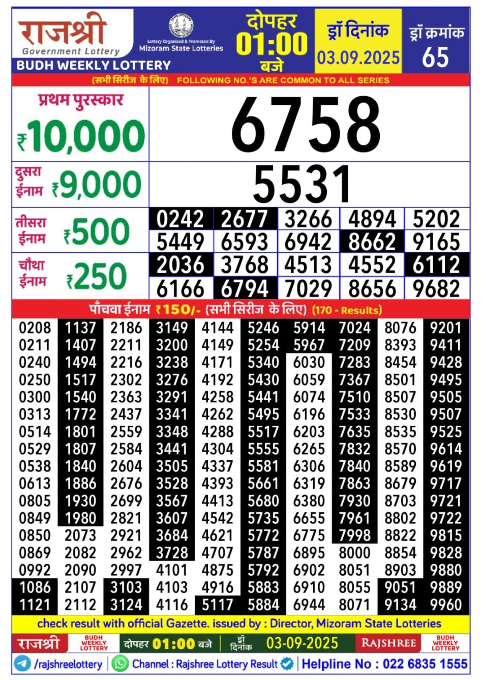 Everest Result Today Dear Lottery Chart