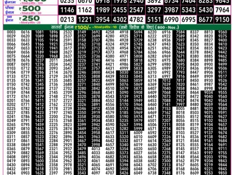 Everest Result Today Dear Lottery Chart