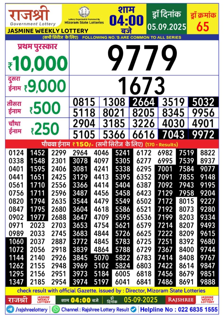 Everest Result Today Dear Lottery Chart