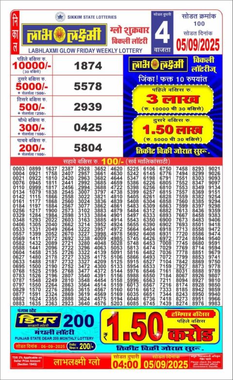 Everest Result Today Dear Lottery Chart