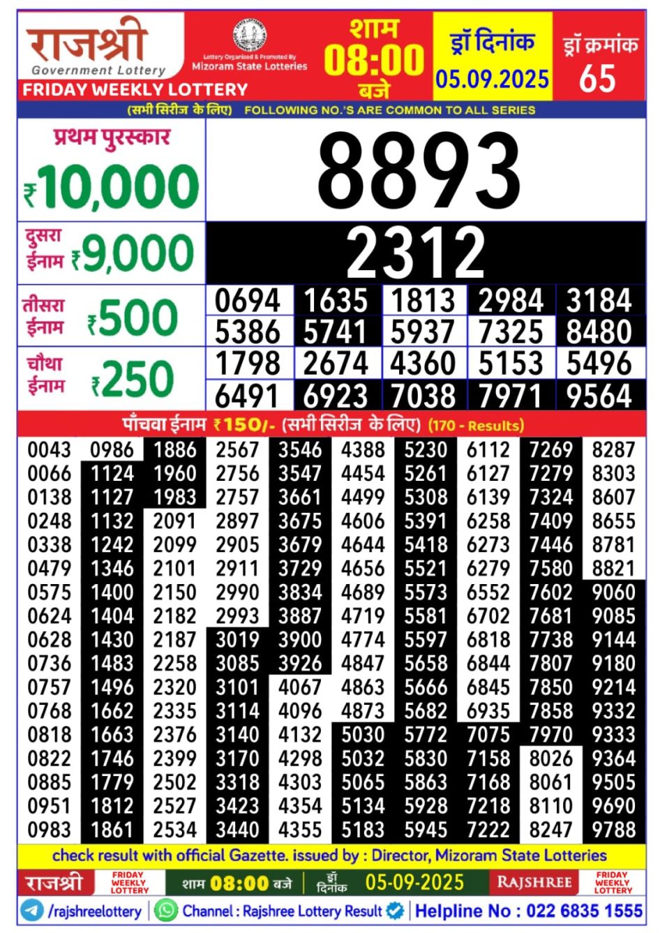 Everest Result Today Dear Lottery Chart