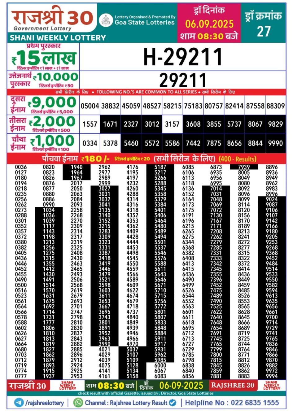 Everest Result Today Dear Lottery Chart