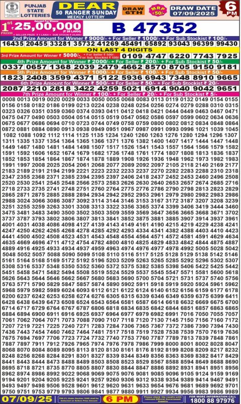 Everest Result Today Dear Lottery Chart