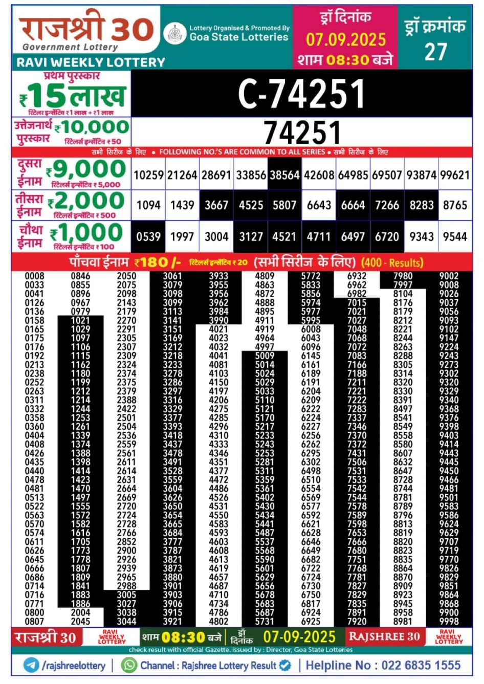Everest Result Today Dear Lottery Chart