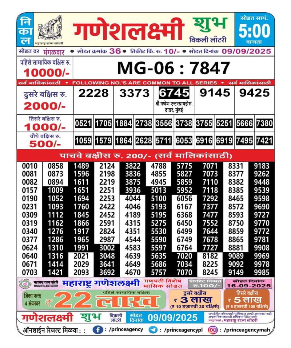 Everest Result Today Dear Lottery Chart