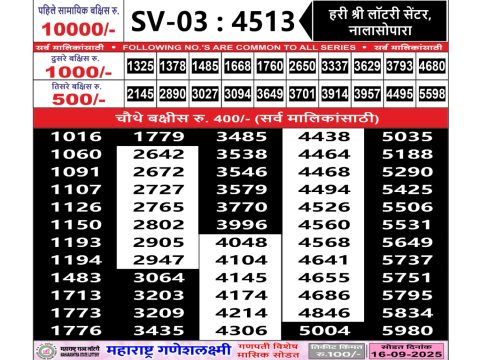 Everest Result Today Dear Lottery Chart