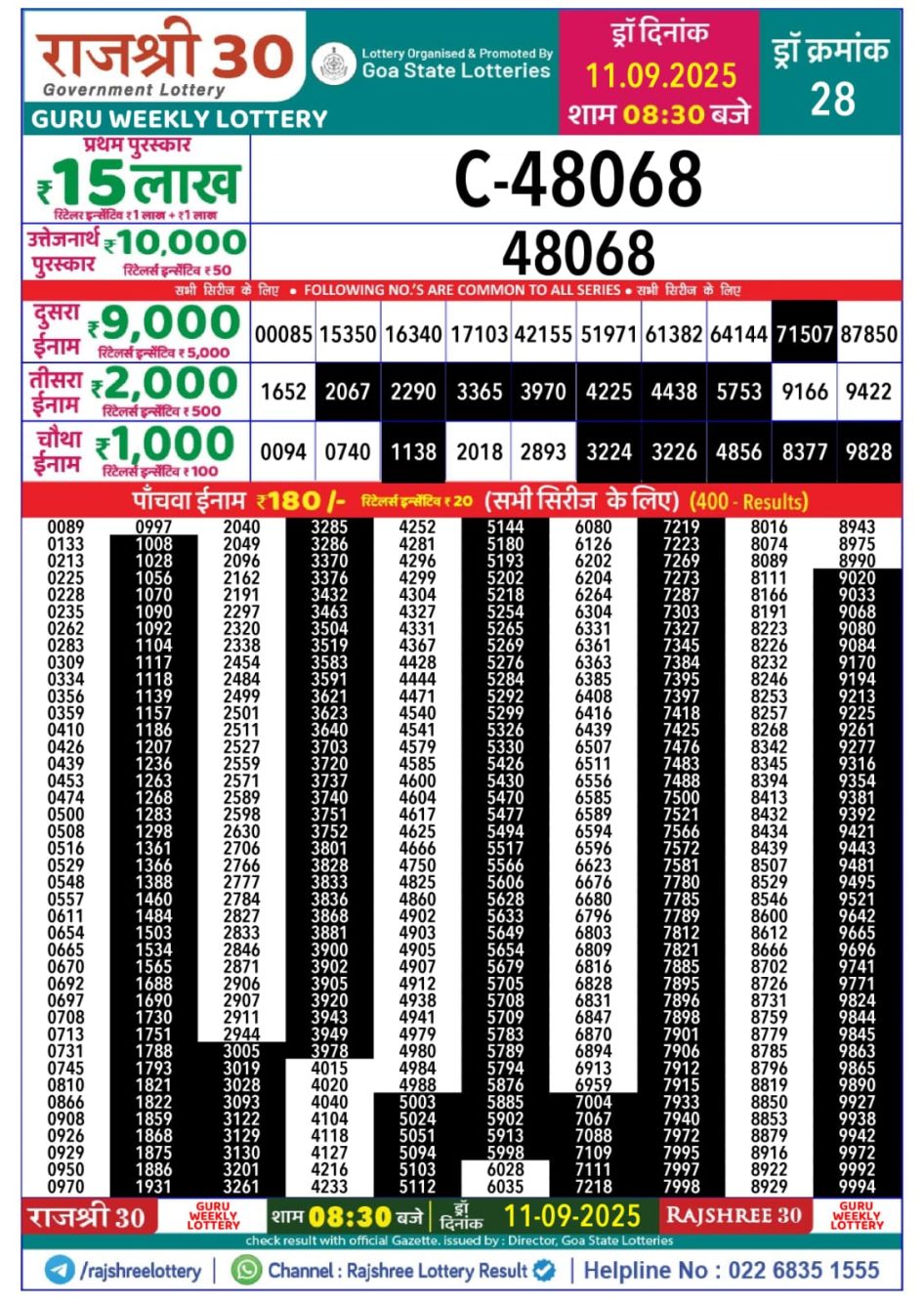 Everest Result Today Dear Lottery Chart