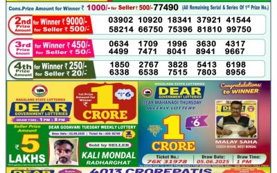 Dear Lottery 1pm Result 13.09.25