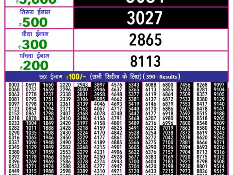 Everest Result Today Dear Lottery Chart