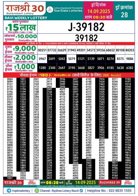 Everest Result Today Dear Lottery Chart