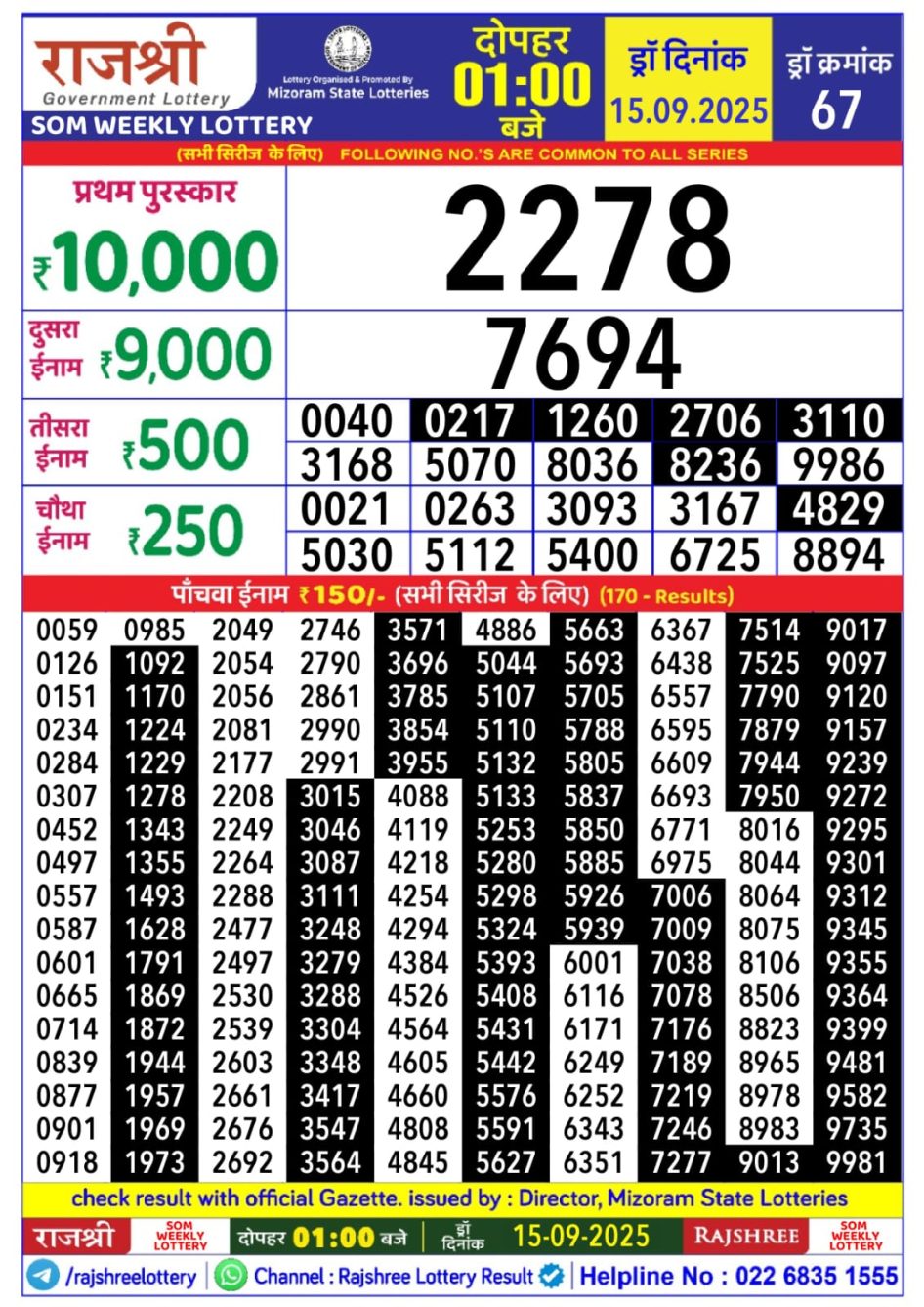 Everest Result Today Dear Lottery Chart