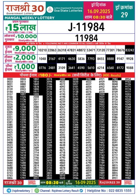 Everest Result Today Dear Lottery Chart