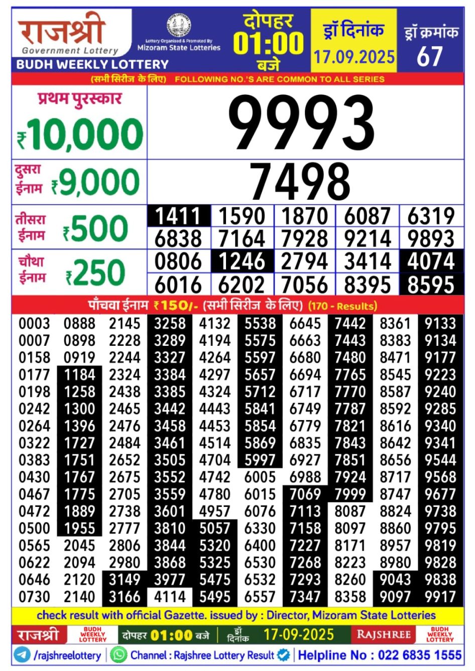 Everest Result Today Dear Lottery Chart