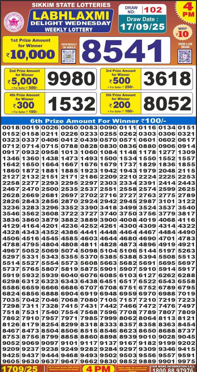 Everest Result Today Dear Lottery Chart