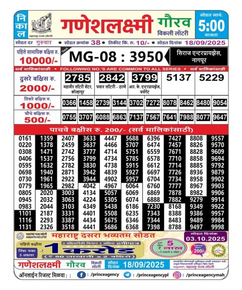 Everest Result Today Dear Lottery Chart