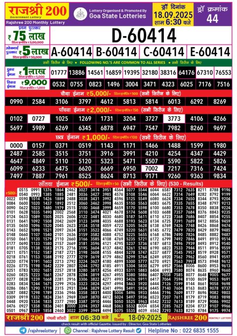 Everest Result Today Dear Lottery Chart