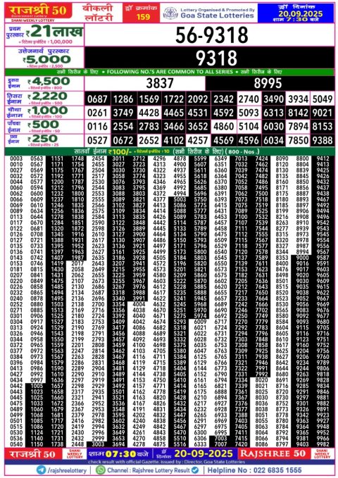 Everest Result Today Dear Lottery Chart