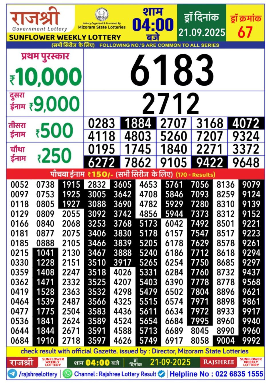 Everest Result Today Dear Lottery Chart