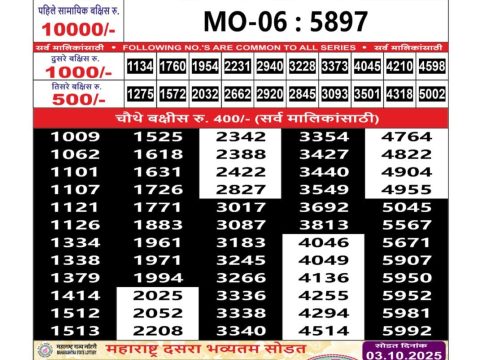 Everest Result Today Dear Lottery Chart
