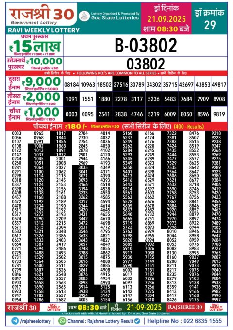 Everest Result Today Dear Lottery Chart