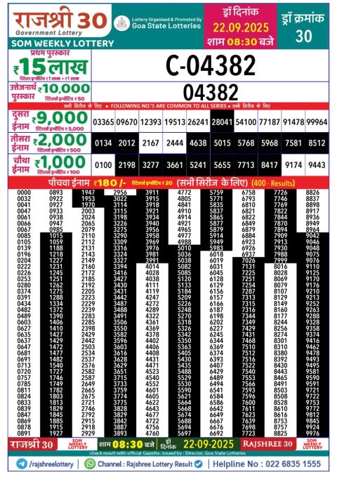 Everest Result Today Dear Lottery Chart