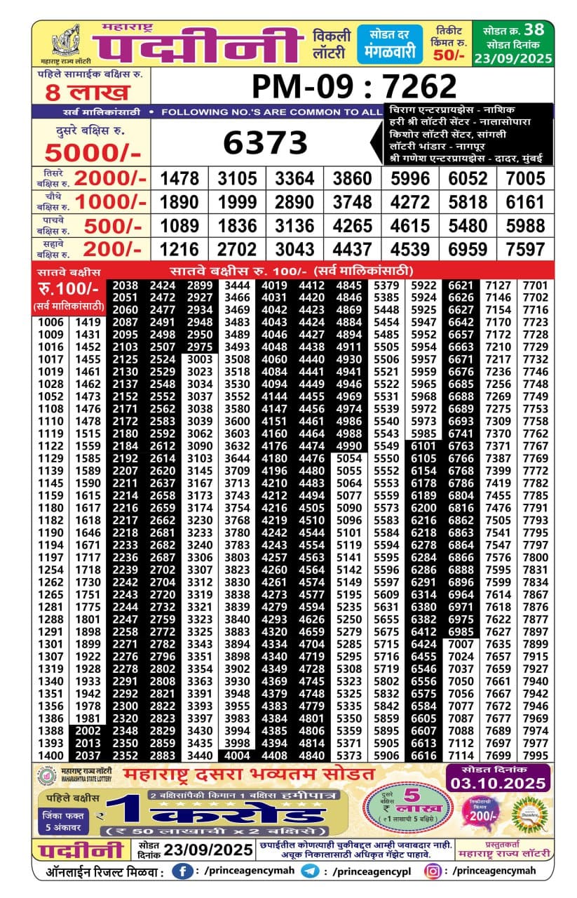 Everest Result Today Dear Lottery Chart