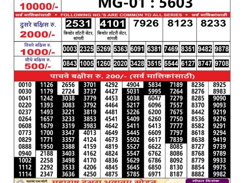 Everest Result Today Dear Lottery Chart