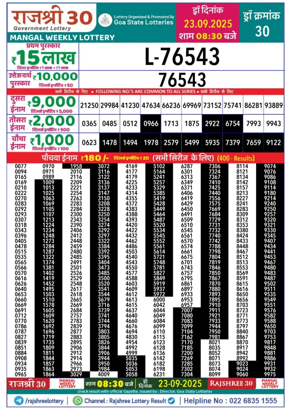 Everest Result Today Dear Lottery Chart