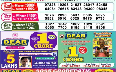 Dear Lottery 1pm Result 25.09.25
