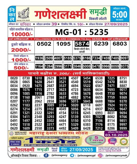 Everest Result Today Dear Lottery Chart