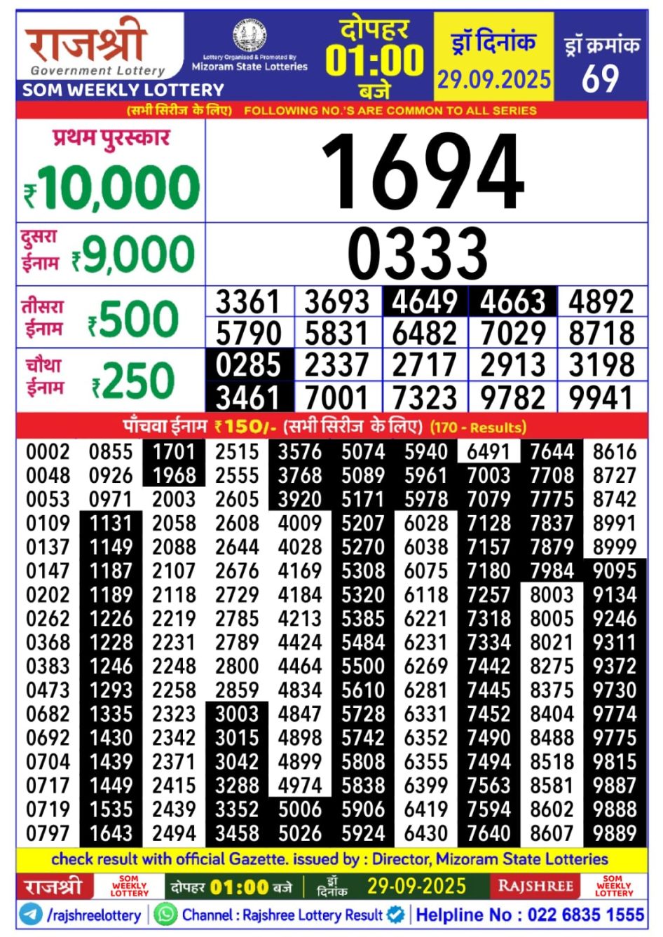 Everest Result Today Dear Lottery Chart