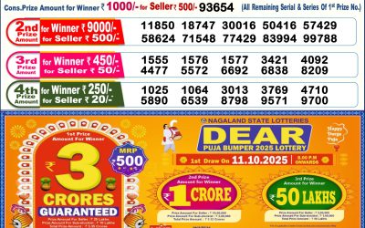 Dear Lottery 6pm Result 30.09.25