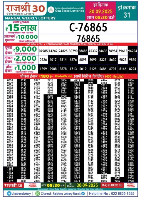 Everest Result Today Dear Lottery Chart