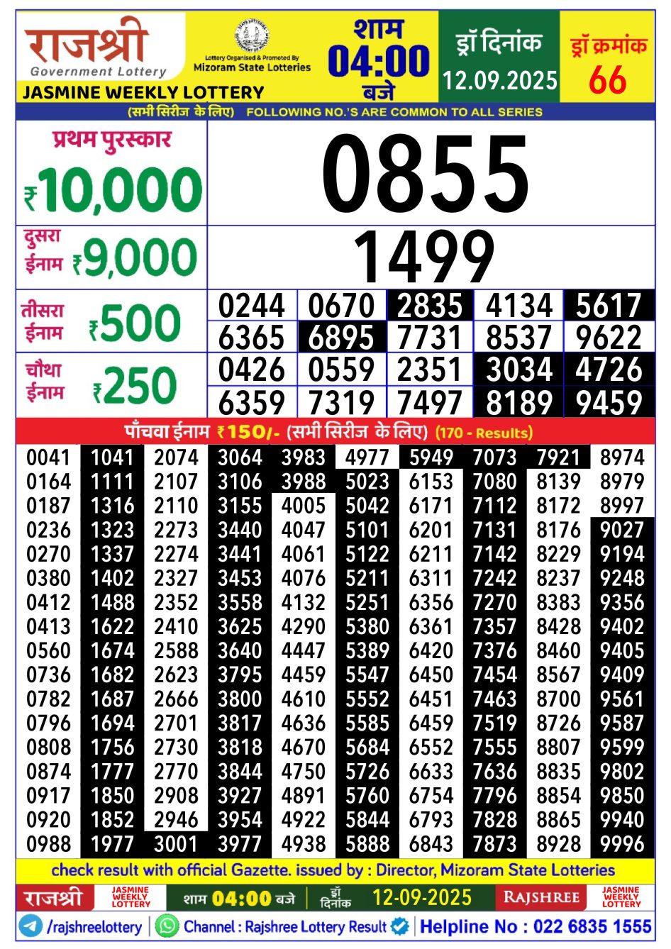 Everest Result Today Dear Lottery Chart