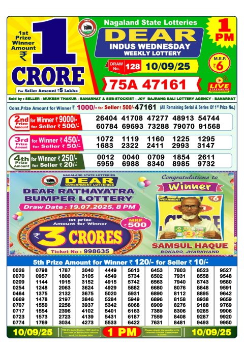 Everest Result Today Dear Lottery Chart