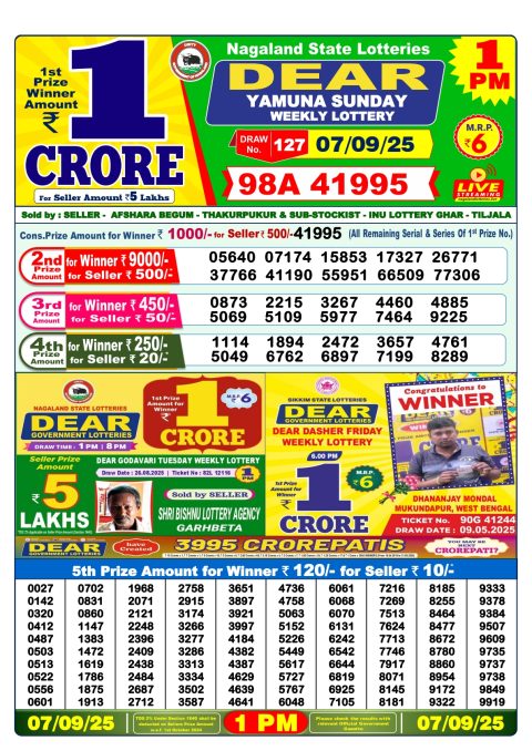 Everest Result Today Dear Lottery Chart