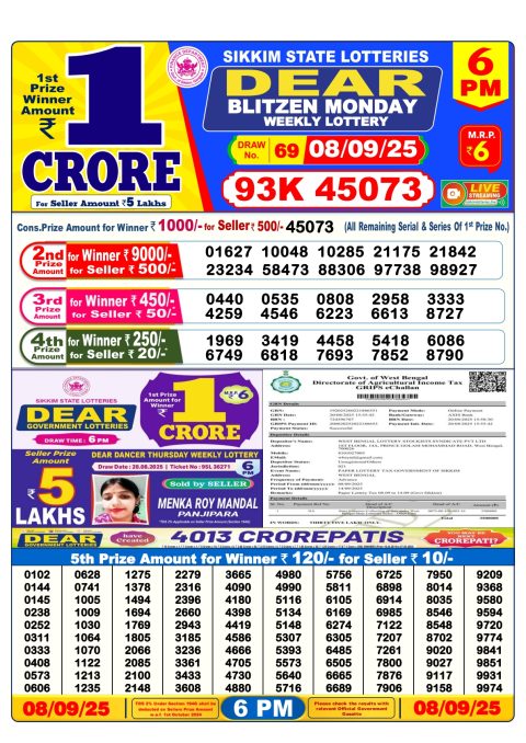 Everest Result Today Dear Lottery Chart