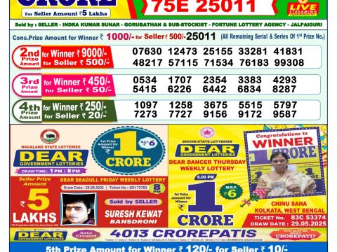 Everest Result Today Dear Lottery Chart