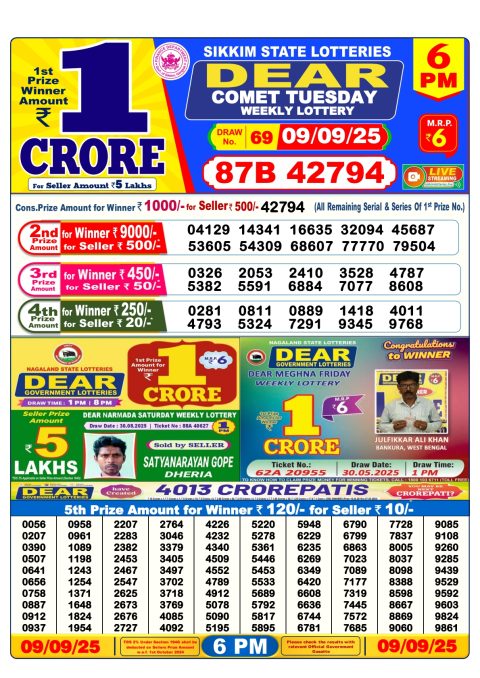 Everest Result Today Dear Lottery Chart